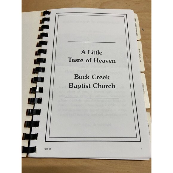 A Little Taste of HeavenCommunity Cookbook1980 Buck Creek Baptist Church Spiral - Picture 5 of 9